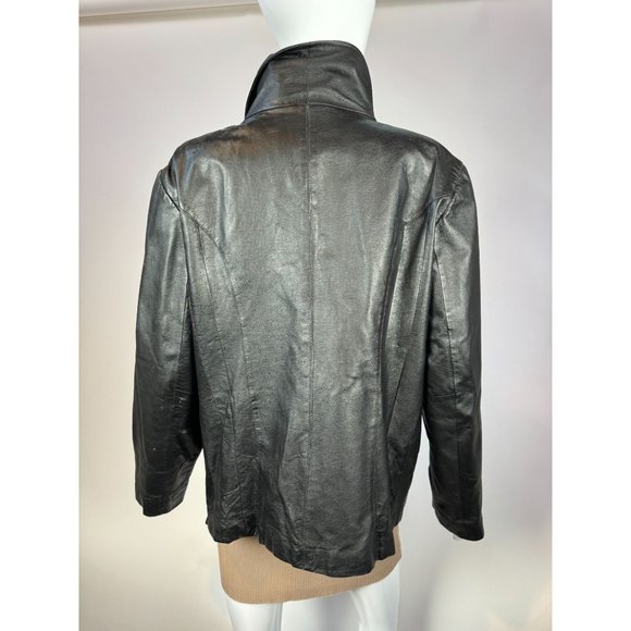 East 5th Zip Front Jacket Size XL Black Genuine Leather - Picture 13 of 16